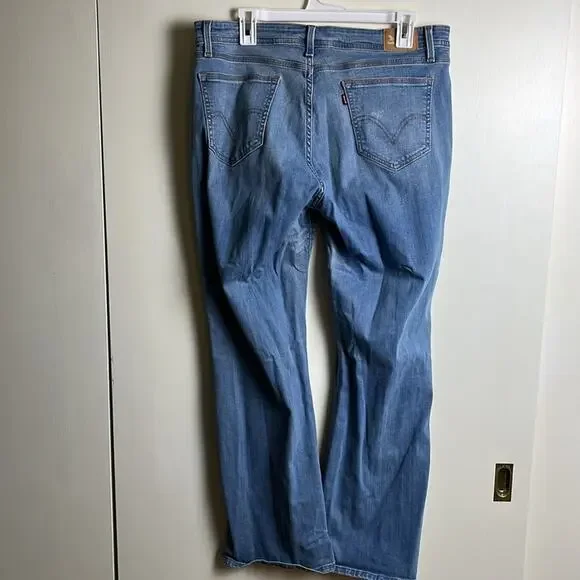 Levi’s Curvy 529 Boot Cut Jeans Light Blue Acid Wash 16 - Picture 7 of 9